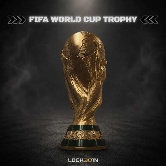 World Cup trophy replica in metallic gold